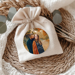 Foto Elegant Script Boho Wedding Geschenkanhänger