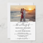 Foto Elegant Script Hochzeit Einladung (Vorderseite)