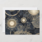Foto Elegant Silver Gold Celestial Wedding Save The Date (Rückseite)