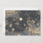 Foto Elegant Silver Gold Celestial Wedding Save The Date (Rückseite)