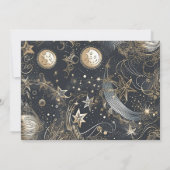 Foto Elegant Silver Gold Celestial Wedding Save The Date (Rückseite)