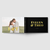 Foto Elegant Simple Black Wedding Gästebuch (Voll)