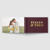 Foto Elegant Simple Burgundy Wedding Gästebuch (Voll)