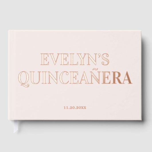 Foto Elegant Simple Quinceanera Gästebuch (Vorderseite)