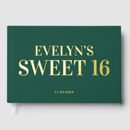 Foto Elegant Simple Sweet 16 Gästebuch (Vorderseite)