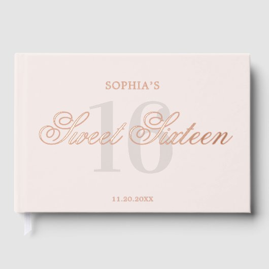 Foto Elegant Simple Sweet 16 Gästebuch (Vorderseite)