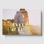 Foto Elegant Simple Wedding Gästebuch (Vorderseite)