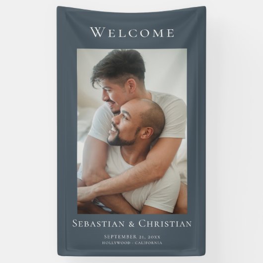 Foto Elegant Simple Welcome Wedding Banner (Vertikal)