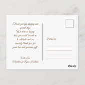 Foto Elegant Vielen Dank für Ihr maßgeschneidertes Postkarte (Rückseite)