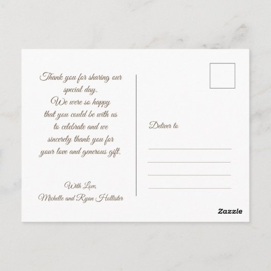 Foto Elegant Vielen Dank für Ihr maßgeschneidertes Postkarte (Rückseite)