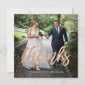 Foto Elegant Wedding Gold Square Vielen Dank Dankeskarte (Vorderseite)