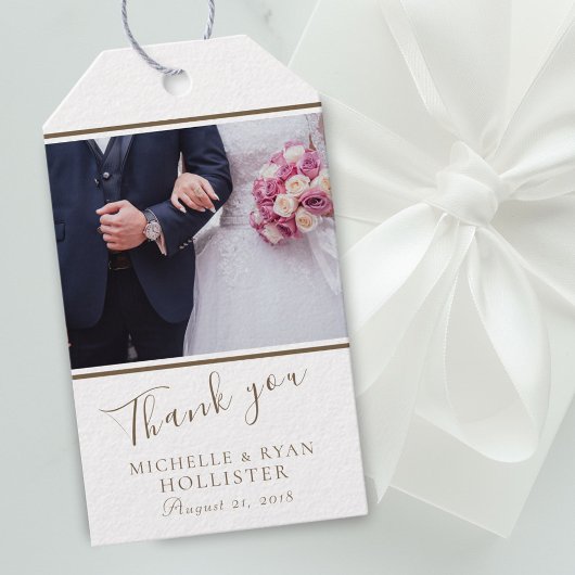 Foto Elegant Wedding Vielen Dank Personalizable Geschenkanhänger