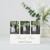 Foto Elegant Wedding Vielen Dank Postkarte (Stehend Vorderseite)