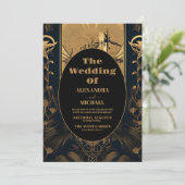 Foto Elegante Art Deco Einladung (Stehend Vorderseite)