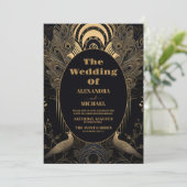 Foto Elegante Art Deco Einladung (Stehend Vorderseite)