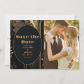 Foto Elegante Art Deco Save The Date (Vorderseite)