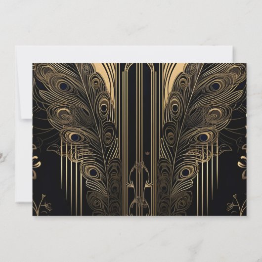 Foto Elegante Art Deco Save The Date (Rückseite)