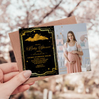 Foto Elegante Black Gold Celestial Baby Dusche