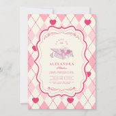 Foto Elegante Coquette Pink Bow Abschluss Einladung (Vorderseite)