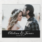 Foto Elegante Custom Calligraphy Wedding Bierflaschenetikett (Einzelnes Label)