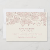 Foto, elegante Dusty Rose Blumenhochzeit Save The Date (Vorderseite)