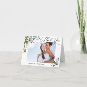 FOTO Elegante Eukalyptus-Grünzeug-Hochzeit Dankeskarte