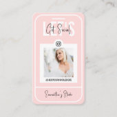 Foto Elegante Fotografie Feminine Pink Instagram Visitenkarte (Vorderseite)