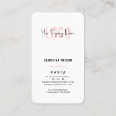 Foto Elegante Fotografie Feminine Pink Instagram Visitenkarte (Rückseite)