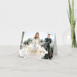 Foto Elegante Kalligrafie Hochzeit Danke