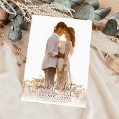 Foto Elegante Kalligrafie Hochzeit Speichern Sie d Einladung