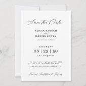 Foto elegante Kalligraphie Drehbuch moderne Hochze Save The Date (Rückseite)