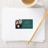 Foto Elegante Kieferngrün Rücksendeadresse Adressaufkleber (Insitu)