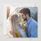 Foto Elegante Kupfermarble Geometrische Hochzeit Einladung (Rückseite)