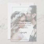 Foto Elegante Moderne, einfache Schwarz-weiße Hoch Einladung (Vorderseite)