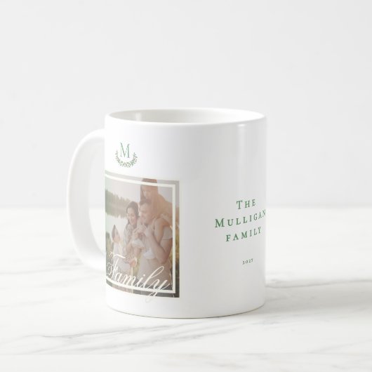 Foto-elegante Monogramm-Kleider Kaffeetasse (Vorderseite Links)