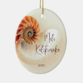 FOTO Elegante Muschel Mele Kalikimaka Keramik Ornament (Rechts)