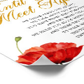 Foto Elegante Rote Rosen Beerdigung Gedicht Zeiche Poster (Ecke)