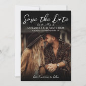 Foto Elegante Schrift Boho Hochzeit Save The Date (Vorderseite)