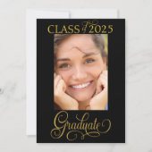 Foto Elegante Script Graduate Ankündigung (Vorderseite)