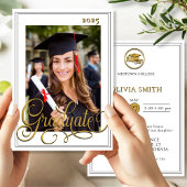 Foto Elegante Script Graduate Open House Einladung