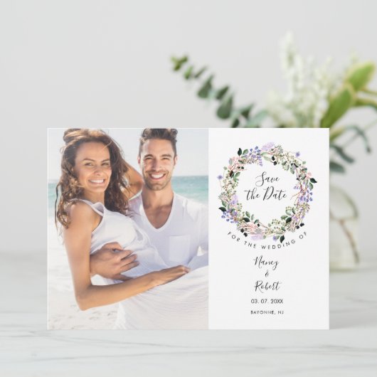 Foto Elegante Seven Save The Date (Stehend Vorderseite)