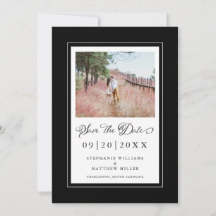 Foto Elegante Skripte Hochzeit der schwarzen Grenz Save The Date