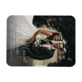 Foto Elegante Typografie Hochzeit Vertikal 3 Magnet (Horizontal)
