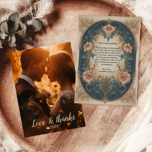 Foto Eleganter Bogen Art Nouveau Hochzeit Dankeskarte