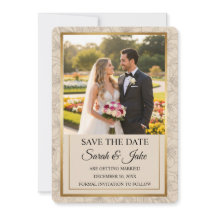 Foto Eleganter Minimalistischer Goldrahmen & Flora