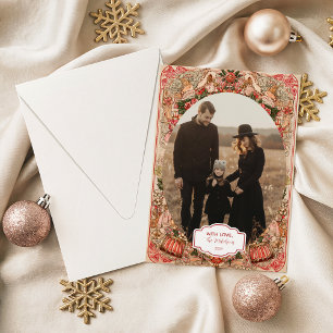 Foto Elegantes Botanisches Weihnachtsornament Feiertagskarte