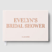 Foto Elegantes einfaches Brautparty Rosa Gästebuch (Vorderseite)