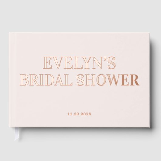 Foto Elegantes einfaches Brautparty Rosa Gästebuch (Vorderseite)