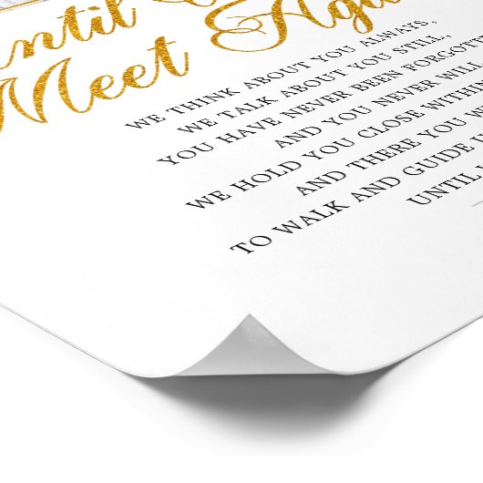 Foto Elegantes Gedächtnis Beerdigung Gedicht Zeich Poster (Ecke)