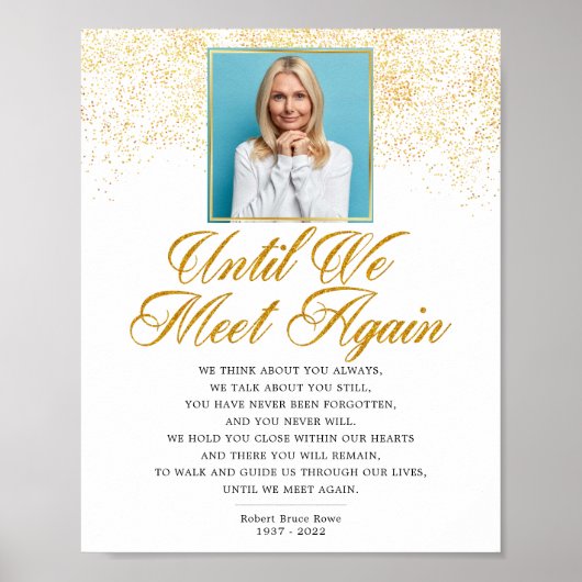 Foto Elegantes Gedächtnis Beerdigung Gedicht Zeich Poster (Vorne)